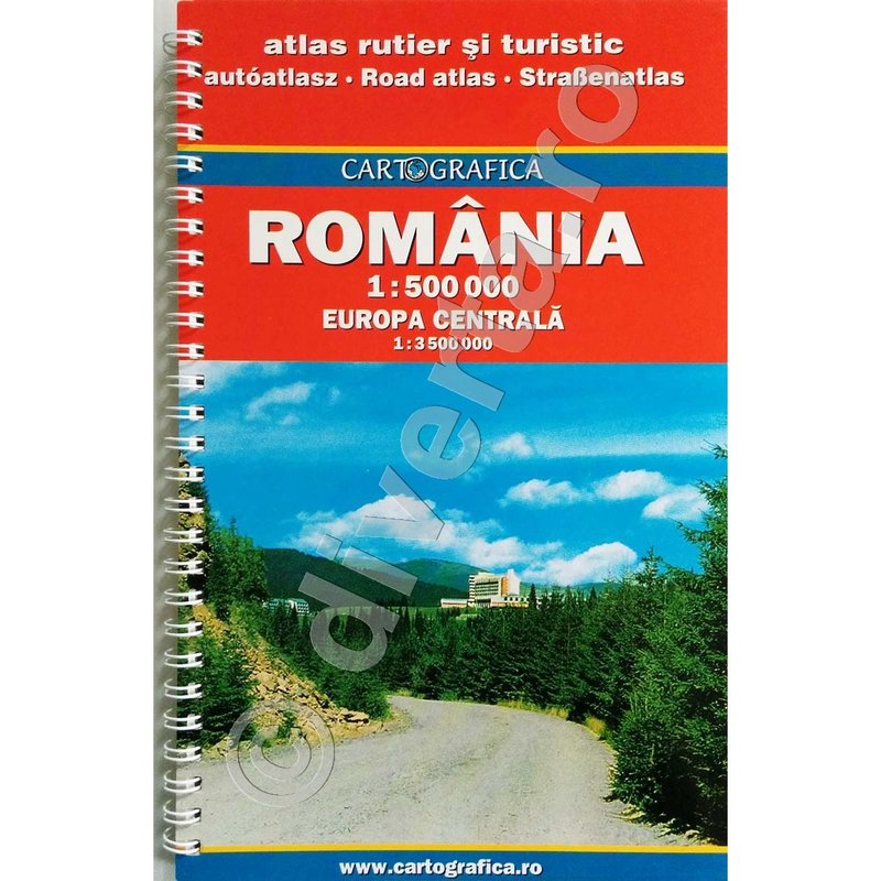 Romania, atlas (ghid) rutier, turistic, 16x24cm,
